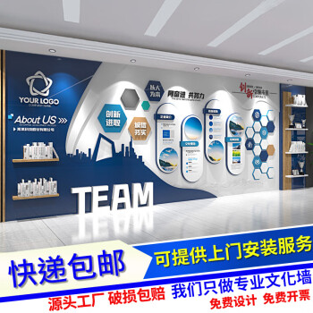 溪檬音 企业文化墙集团公司形象背景墙团队员工风采照片展